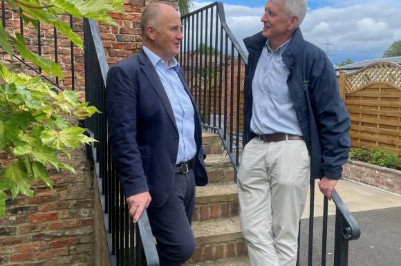 MP Kevin Hollinrake (left) hears from park director Phil Brierley about hopes for the summer season