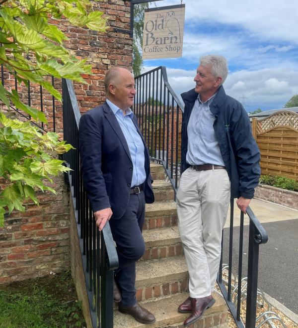 MP Kevin Hollinrake (left) hears from park director Phil Brierley about hopes for the summer season